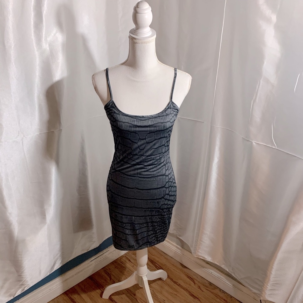 Prettylittlethings Croc skin dress